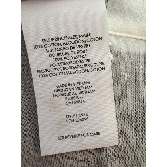 CAbi Midsummer Night White Embroidered Boho Dress Shirtdress Size 0 - Picture 7 of 16